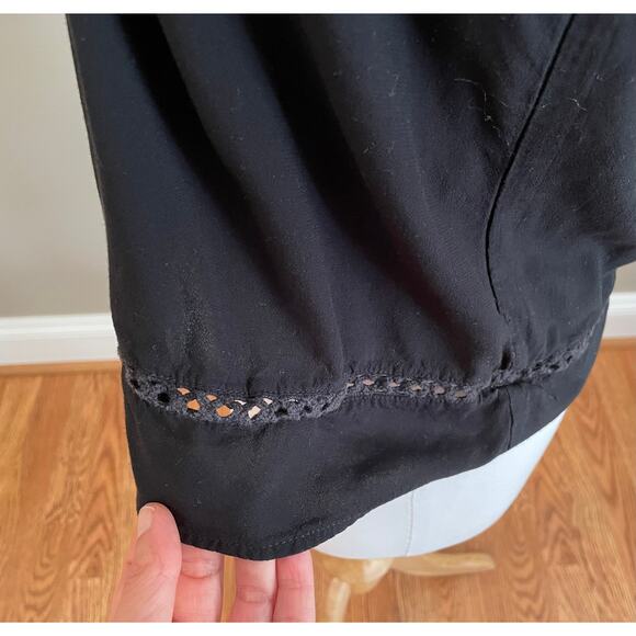 LOFT Black Sleeveless Blouse Lace Trim, Size SP - Picture 4 of 11